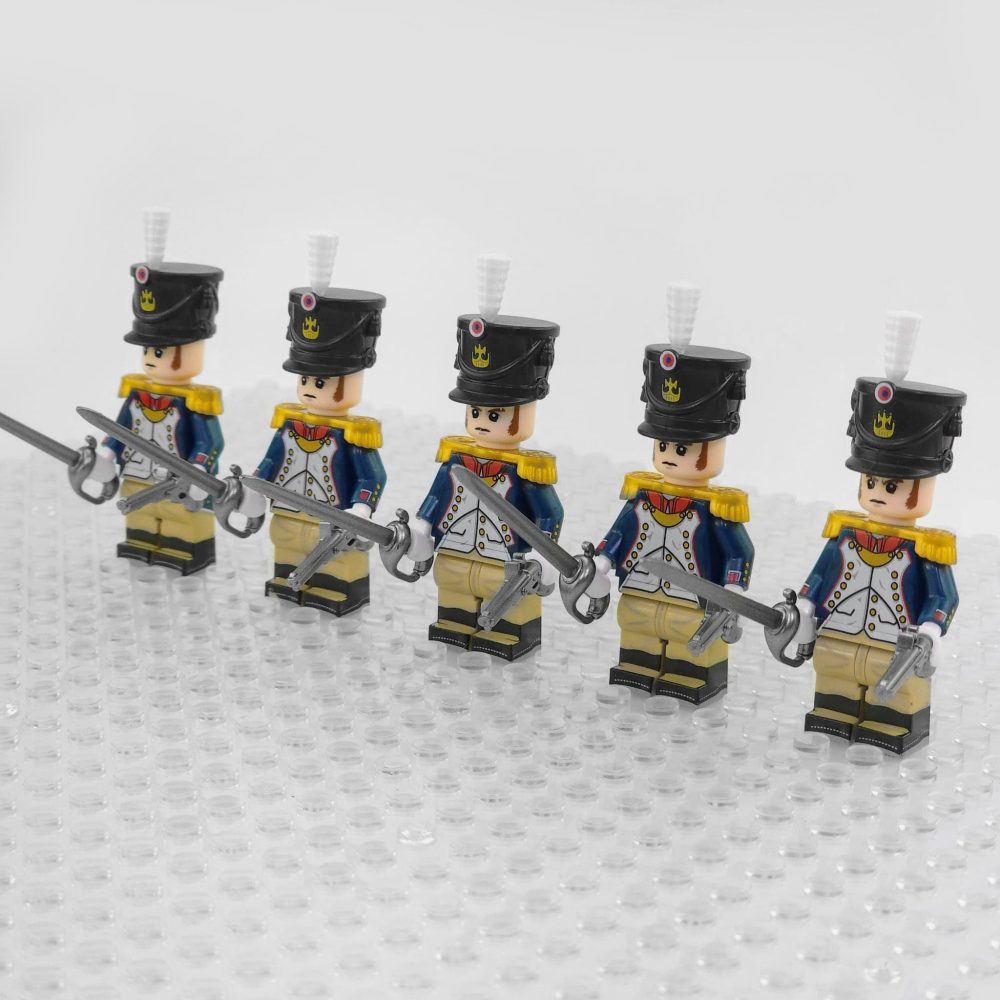 Napoleonic Wars Officer Of the French Infantry Block Figures Set of 5pcs