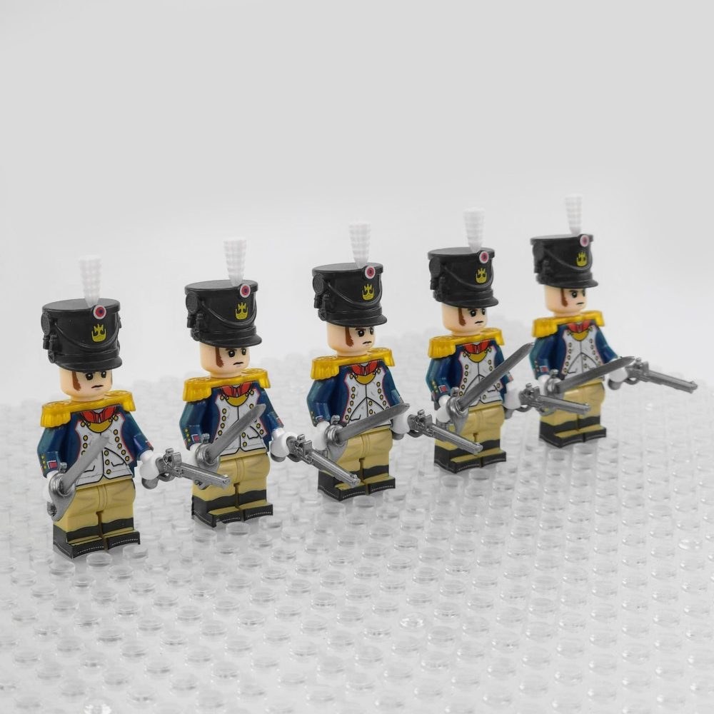 Napoleonic Wars Officer Of the French Infantry Block Figures Set of 5pcs
