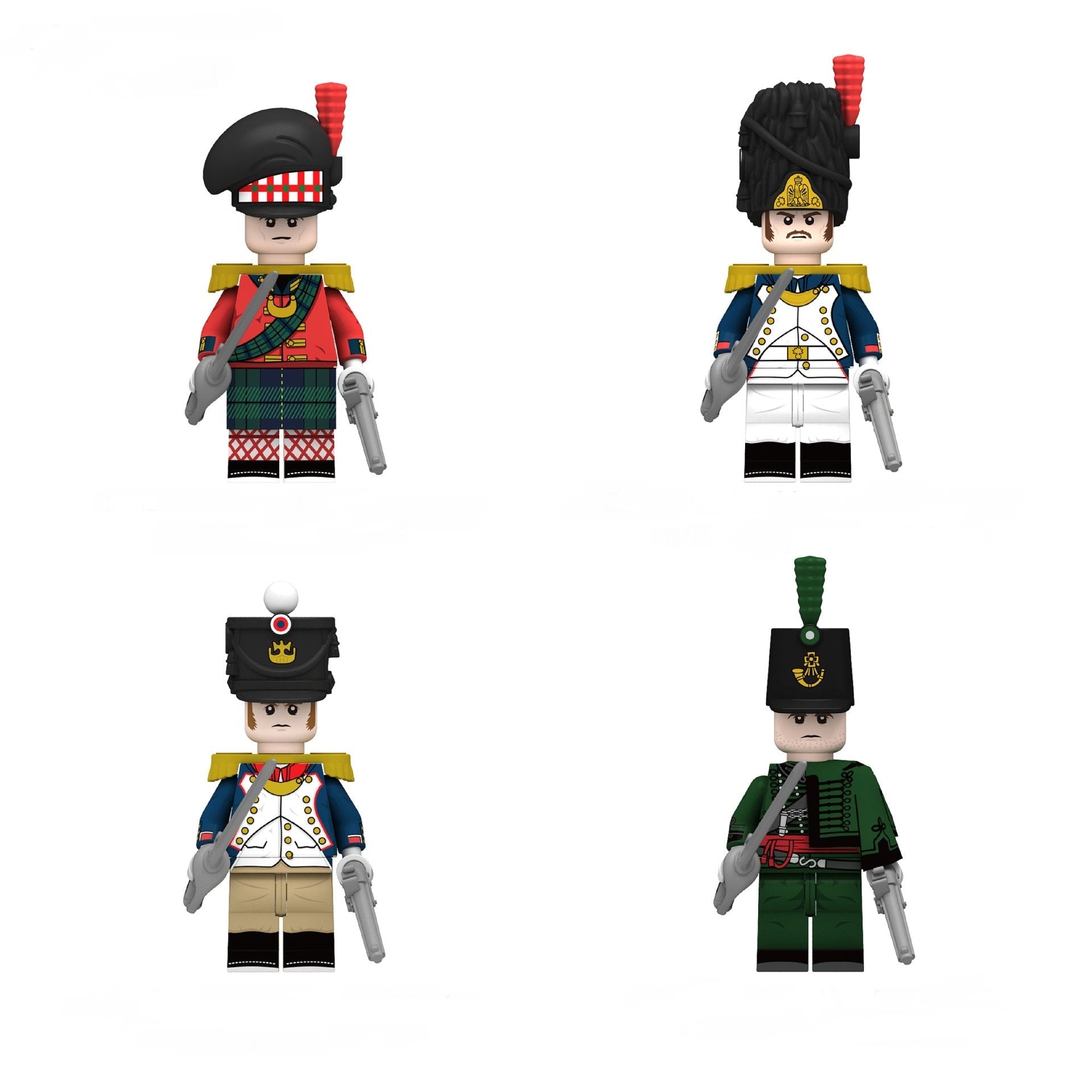Napoleonic Wars Offices and Captains Block Figures
