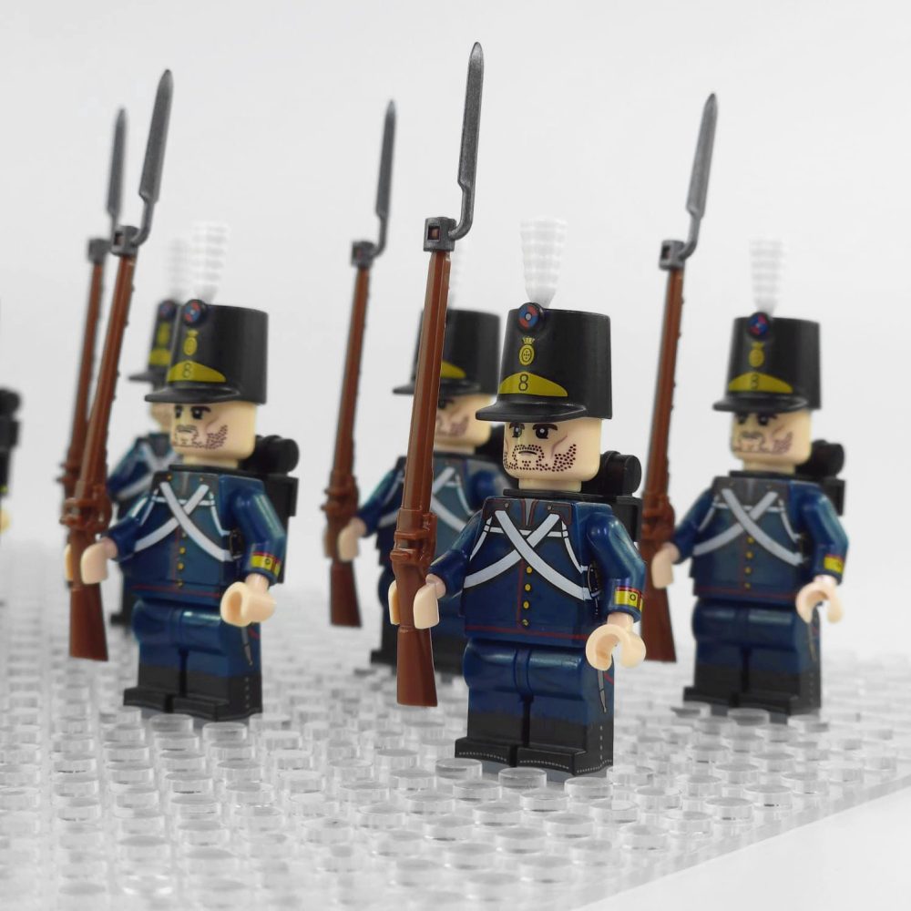 Napoleonic Wars Portuguese Line Infantry Block Figures Set of 10pcs
