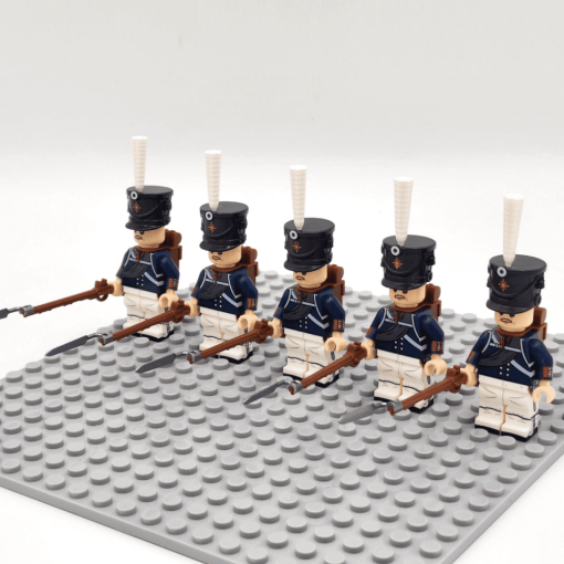 Napoleonic Wars Prussian Guard Grendiers Block Figures Set of 5pcs