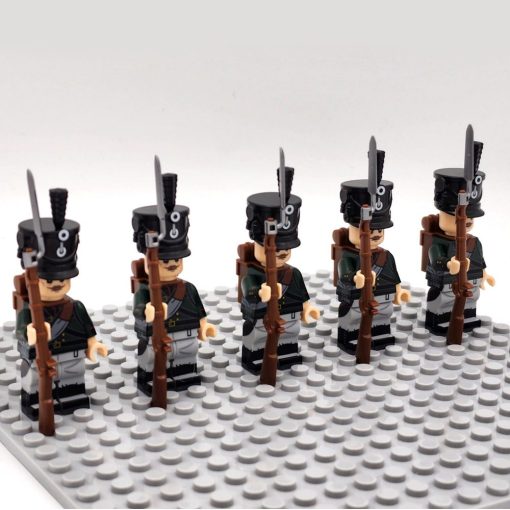 Napoleonic Wars Prussian Silesian Chasseur Block Figures Set of 5pcs