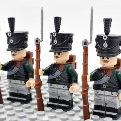 Napoleonic Wars Prussian Silesian Chasseur Block Figures Set of 5pcs
