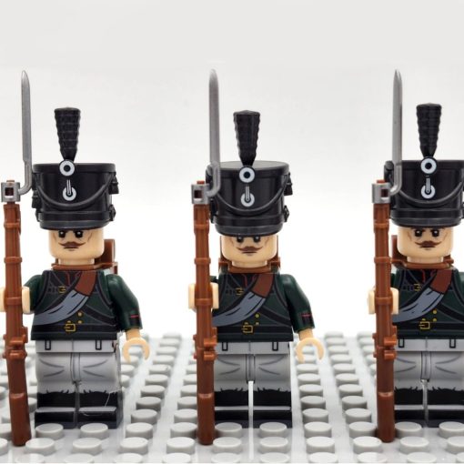 Napoleonic Wars Prussian Silesian Chasseur Block Figures Set of 5pcs