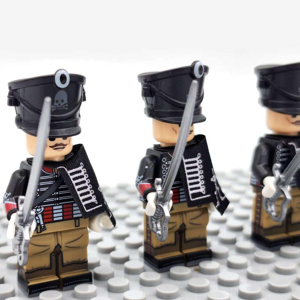 Napoleonic Wars Prussian Skeleton Hussars Block Figures Set of 5pcs