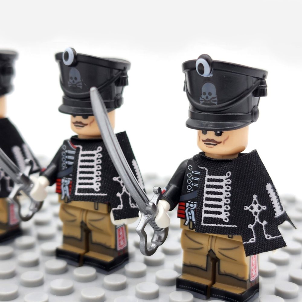 Napoleonic Wars Prussian Skeleton Hussars Block Figures Set of 5pcs