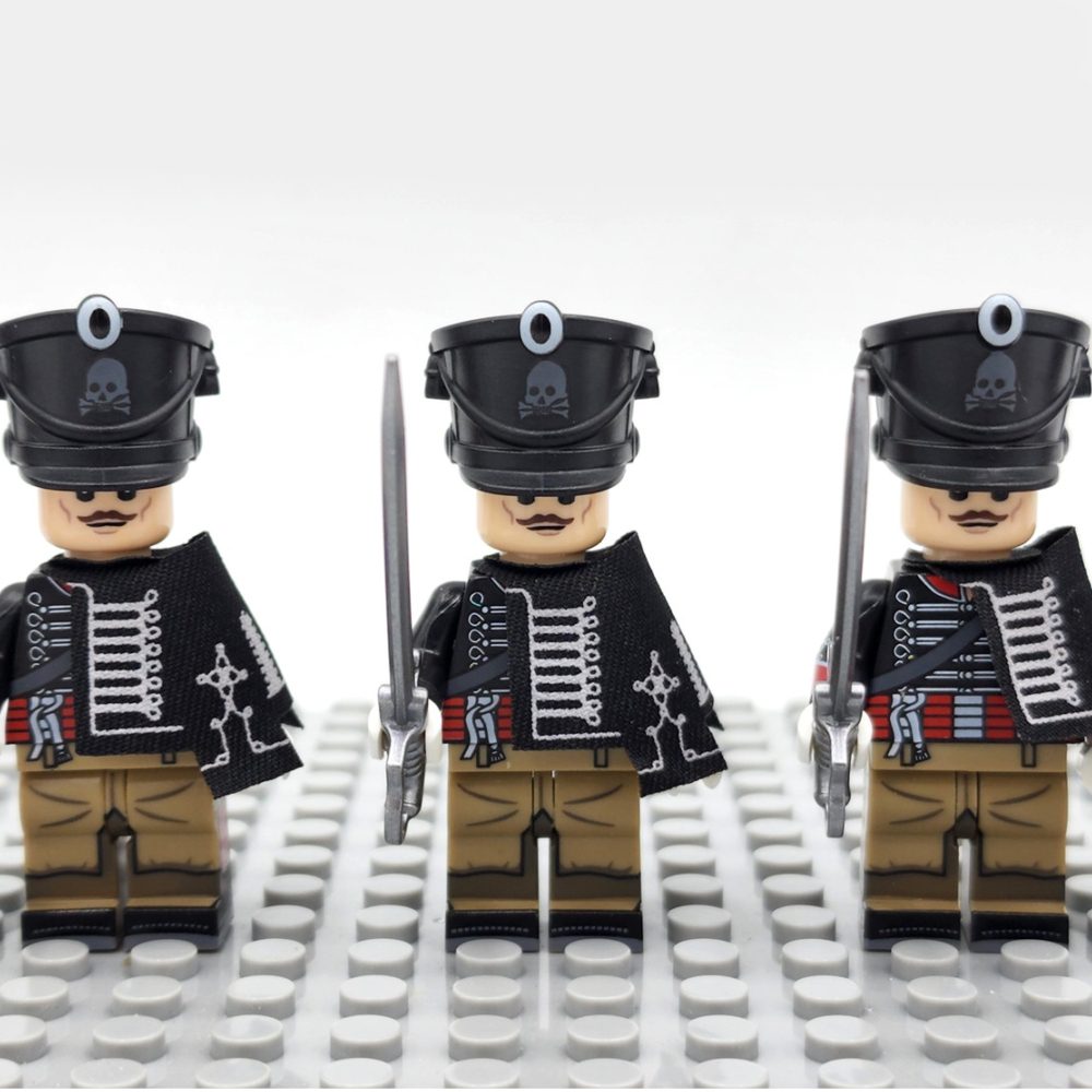 Napoleonic Wars Prussian Skeleton Hussars Block Figures Set of 5pcs