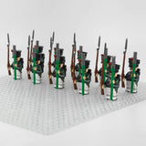 Napoleonic Wars Russian Artillery Infantry Block Figures Set of 10pcs