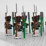 Napoleonic Wars Russian Artillery Infantry Block Figures Set of 10pcs