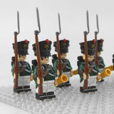Napoleonic Wars Russian Artillery Infantry Block Figures Set of 10pcs