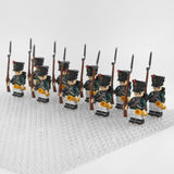 Napoleonic Wars Russian Artillery Infantry Block Figures Set of 10pcs