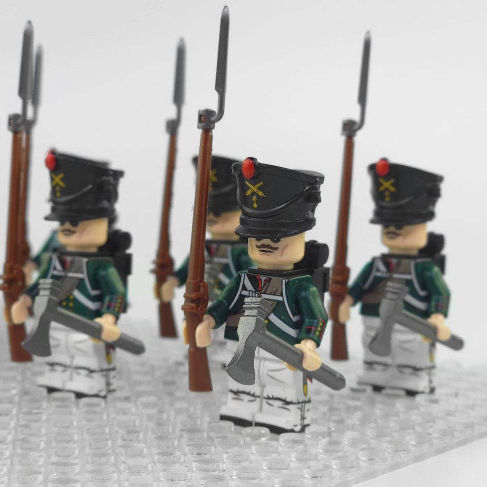 Napoleonic Wars Russian Artillery Infantry Block Figures Set
