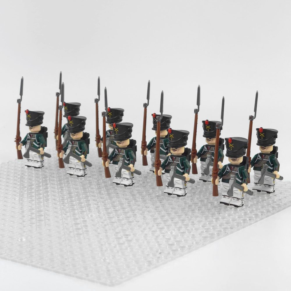 Napoleonic Wars Russian Artillery Infantry Block Figures Set
