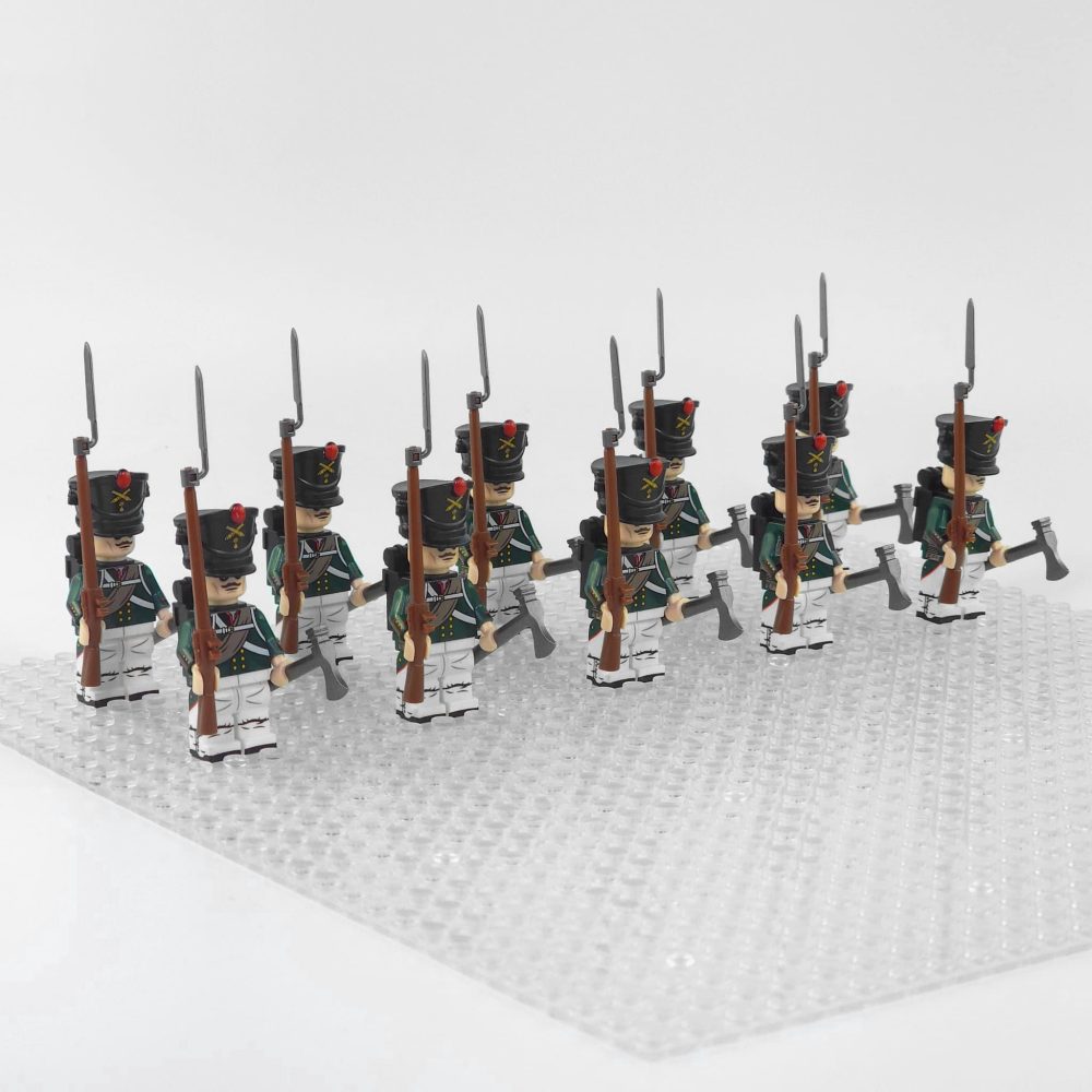 Napoleonic Wars Russian Artillery Infantry Block Figures Set