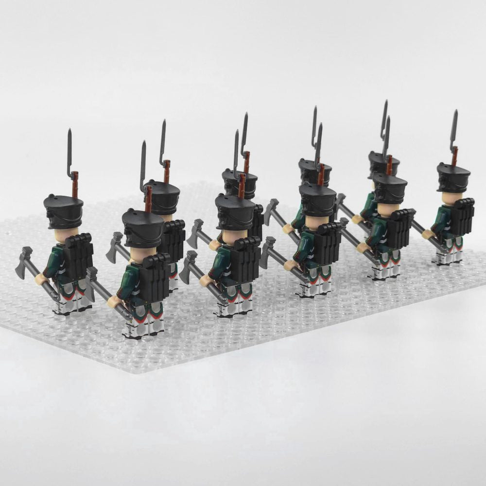 Napoleonic Wars Russian Artillery Infantry Block Figures Set