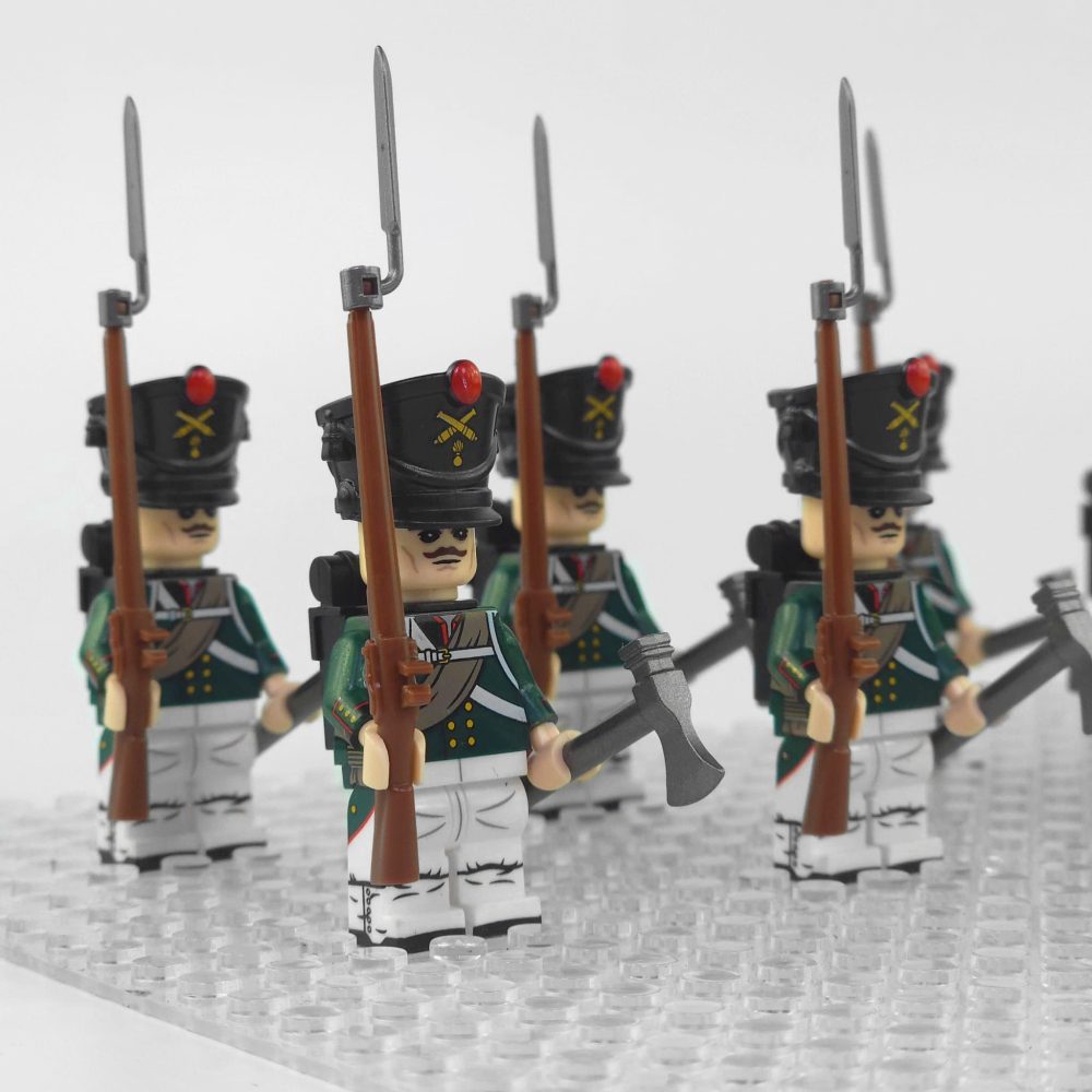 Napoleonic Wars Russian Artillery Infantry Block Figures Set