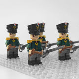 Napoleonic Wars Russian Artillery Officer Block Figures Set of 10pcs