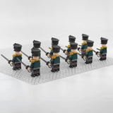 Napoleonic Wars Russian Artillery Officer Block Figures Set of 10pcs