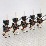 Napoleonic Wars Russian Foot Guard Bayonet Riflemen Block Figures Set of 5pcs