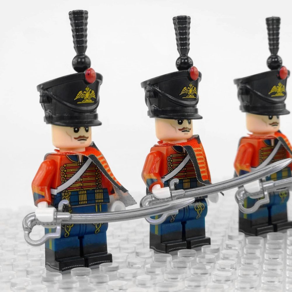 Napoleonic Wars Russian Guard Hussar Block Figures Set of 5pcs