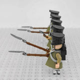 Napoleonic Wars Russian Line Infantry Bayonet Riflemen Block Figures Set of 5pcs