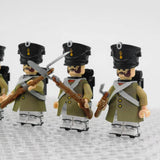 Napoleonic Wars Russian Line Infantry Bayonet Riflemen Block Figures Set of 5pcs