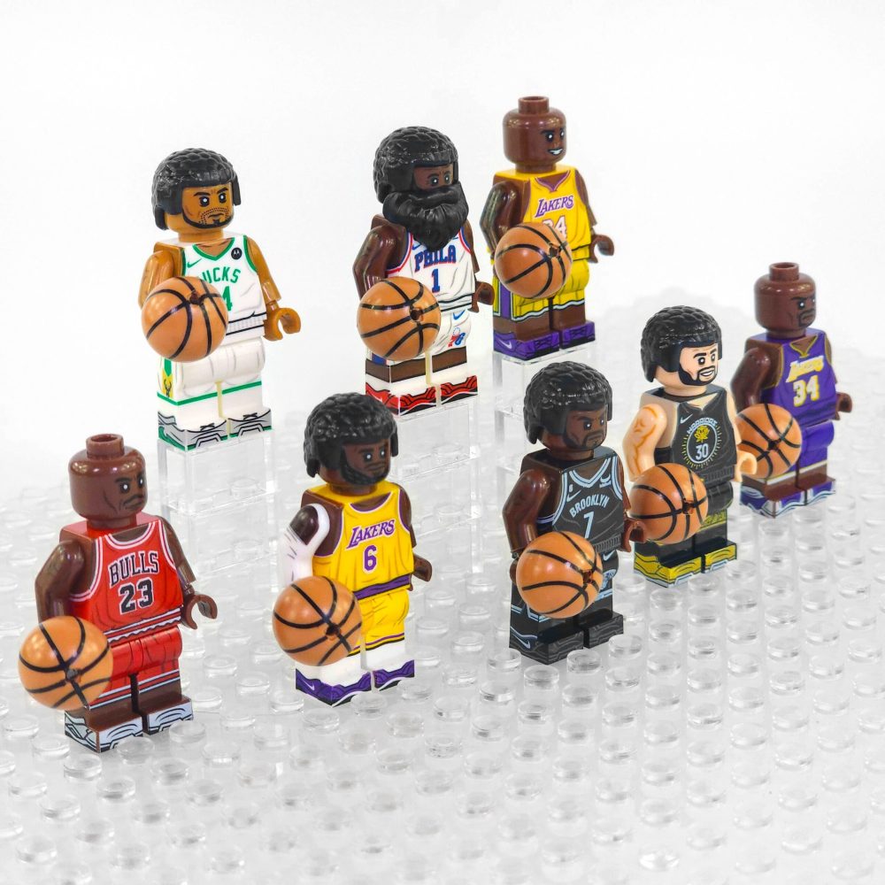 NBA Basketball Block Figures Set of 8pcs with Basketball Accessory
