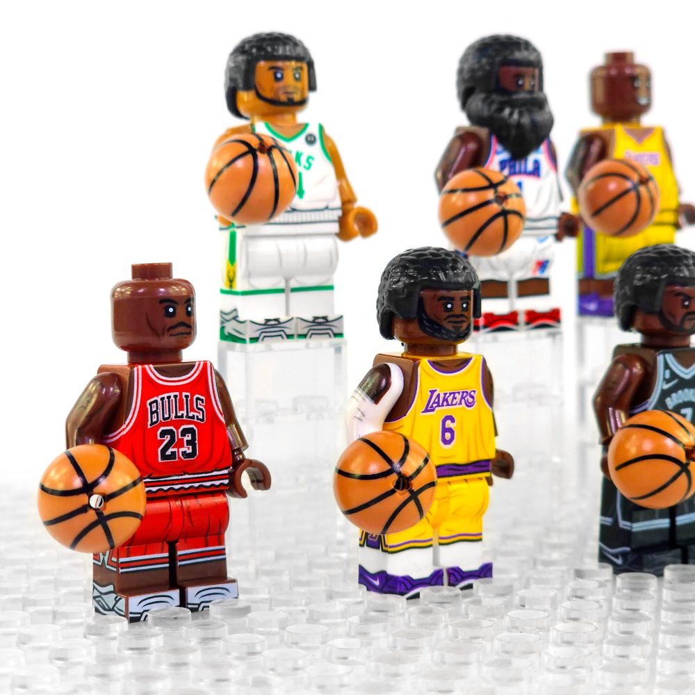 NBA Basketball Block Figures Set of 8pcs with Basketball Accessory