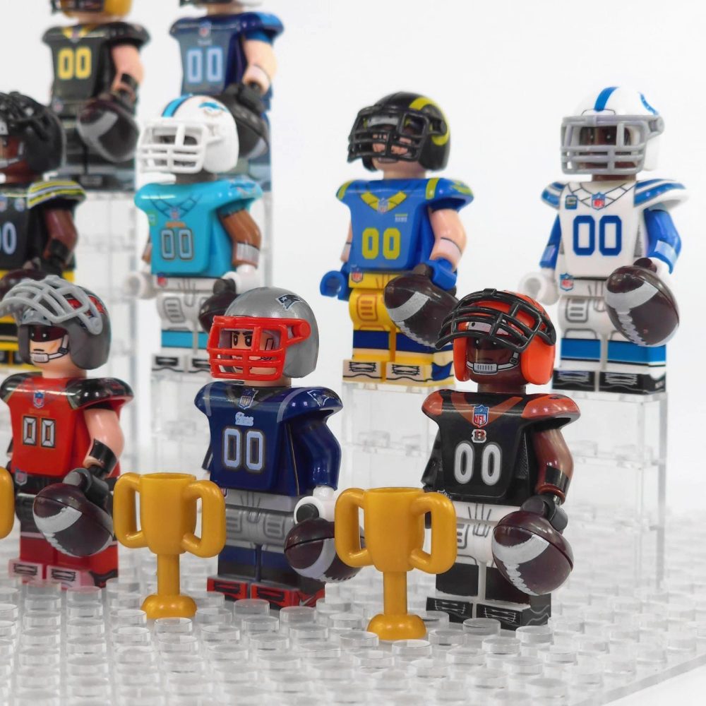 NFL Football Players Block Figures Set of 16pcs with Super Bowl Trophy Accessories