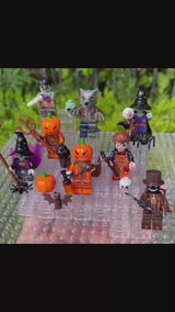 8-Pack Halloween Spooky Themed Custom Block Figures