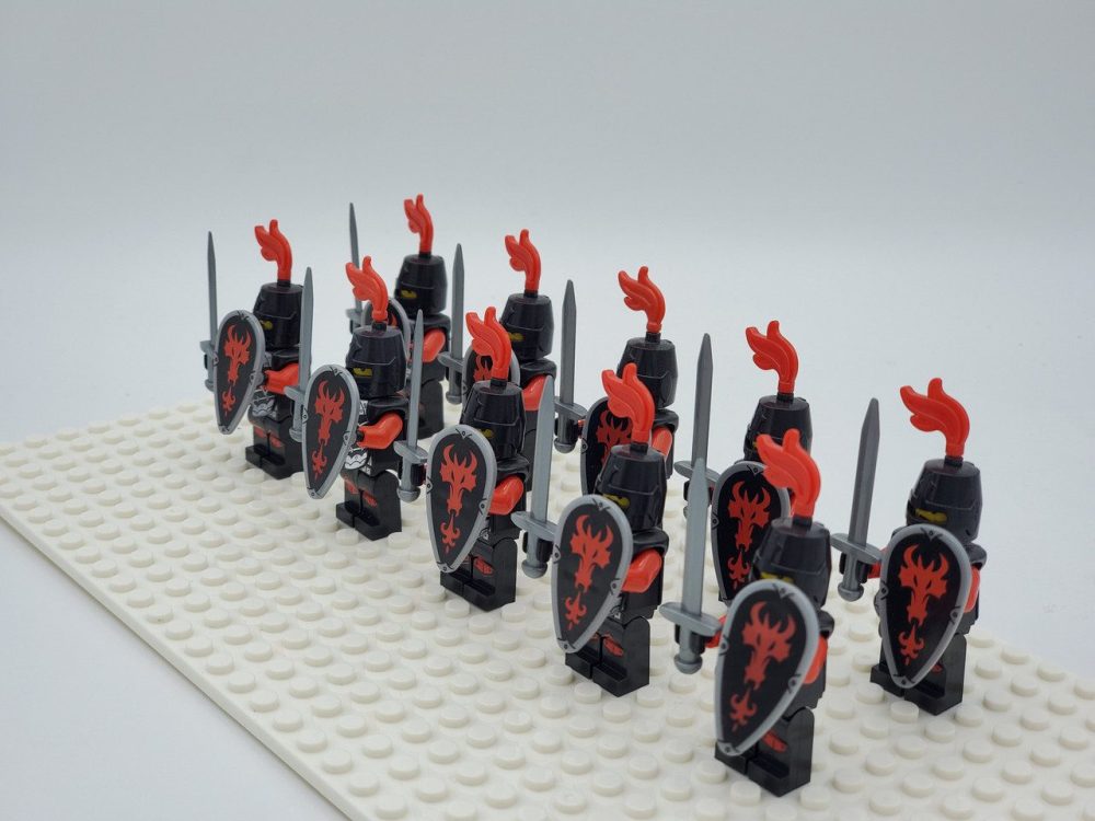 Red Dragon Knights Style 1 Block Figures Set of 10pcs