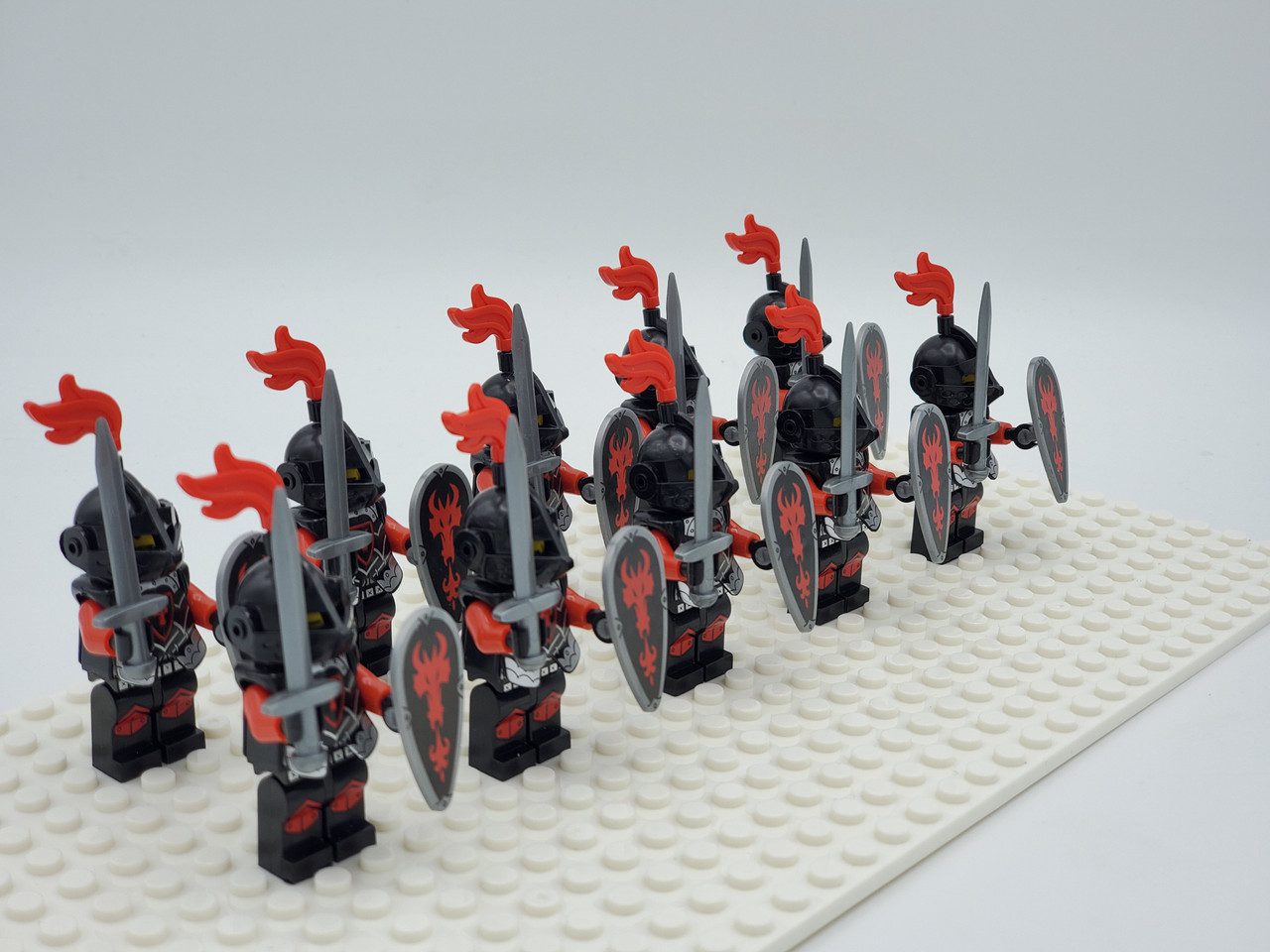 Red Dragon Knights Style 2 Block Figures Set of 10pcs 25