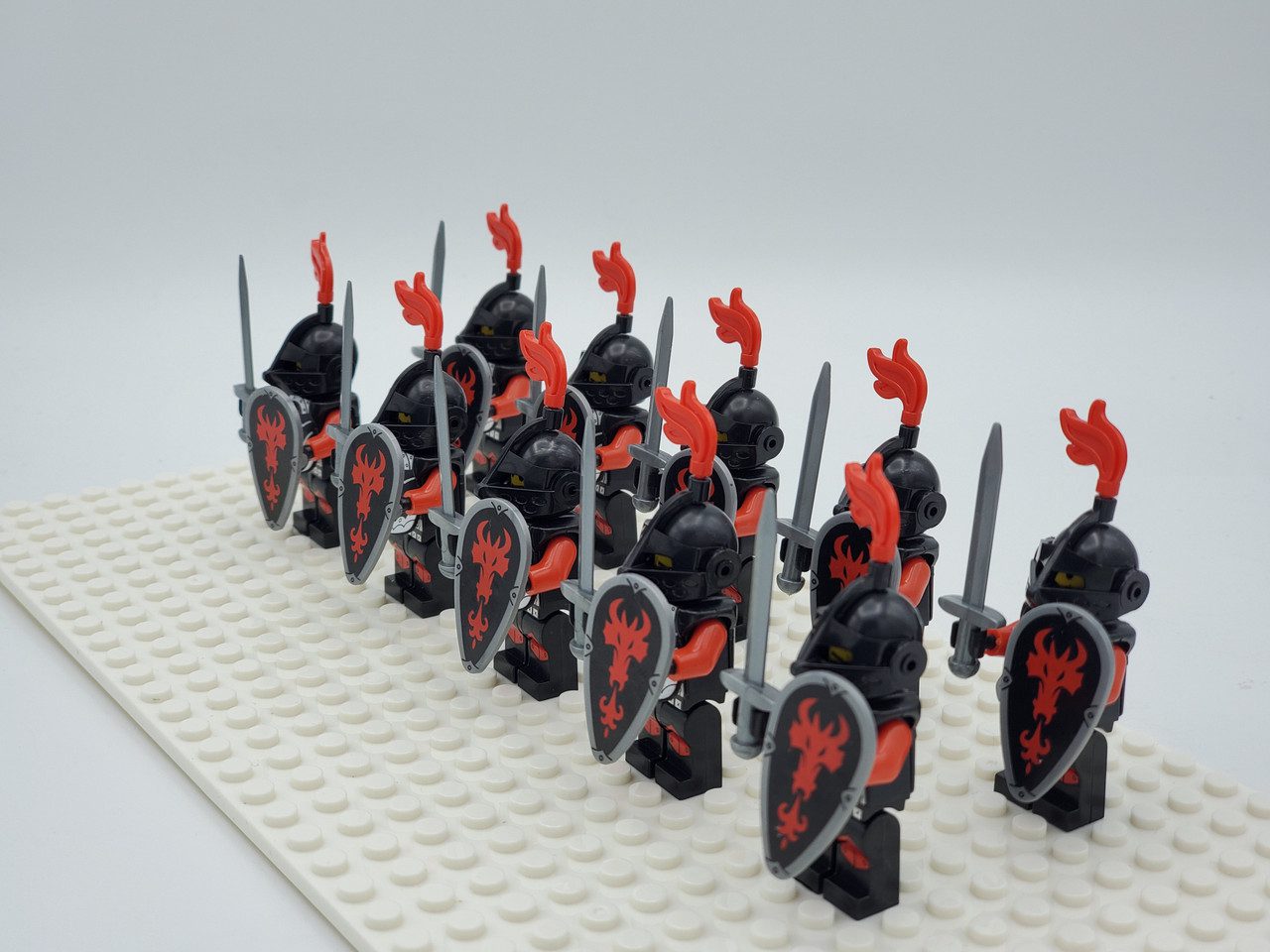 Red Dragon Knights Style 2 Block Figures Set of 10pcs 25