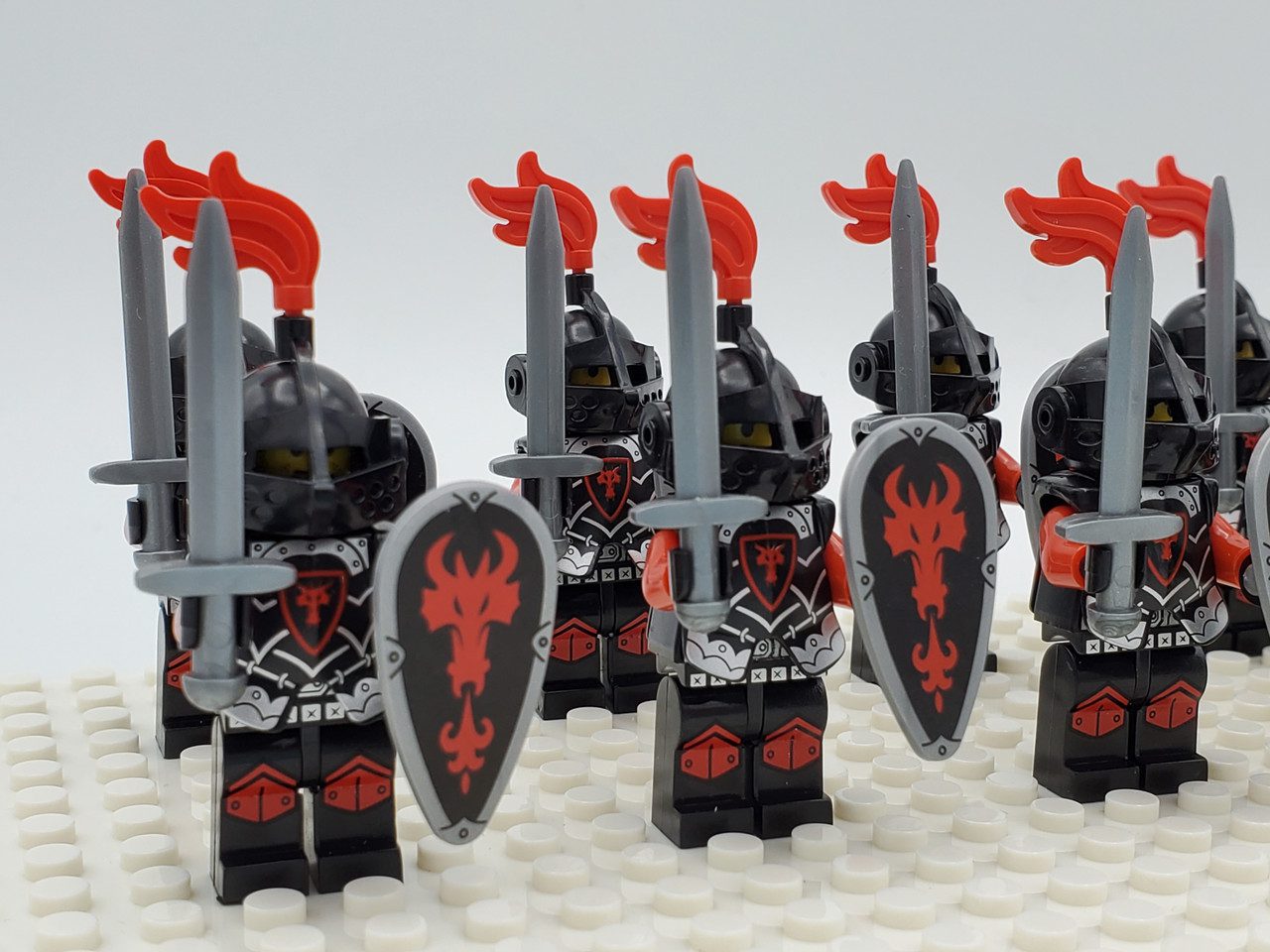 Red Dragon Knights Style 2 Block Figures Set of 10pcs 25