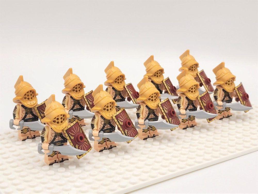 Roman Gladiators Secutors Block Figures Set of 10pcs