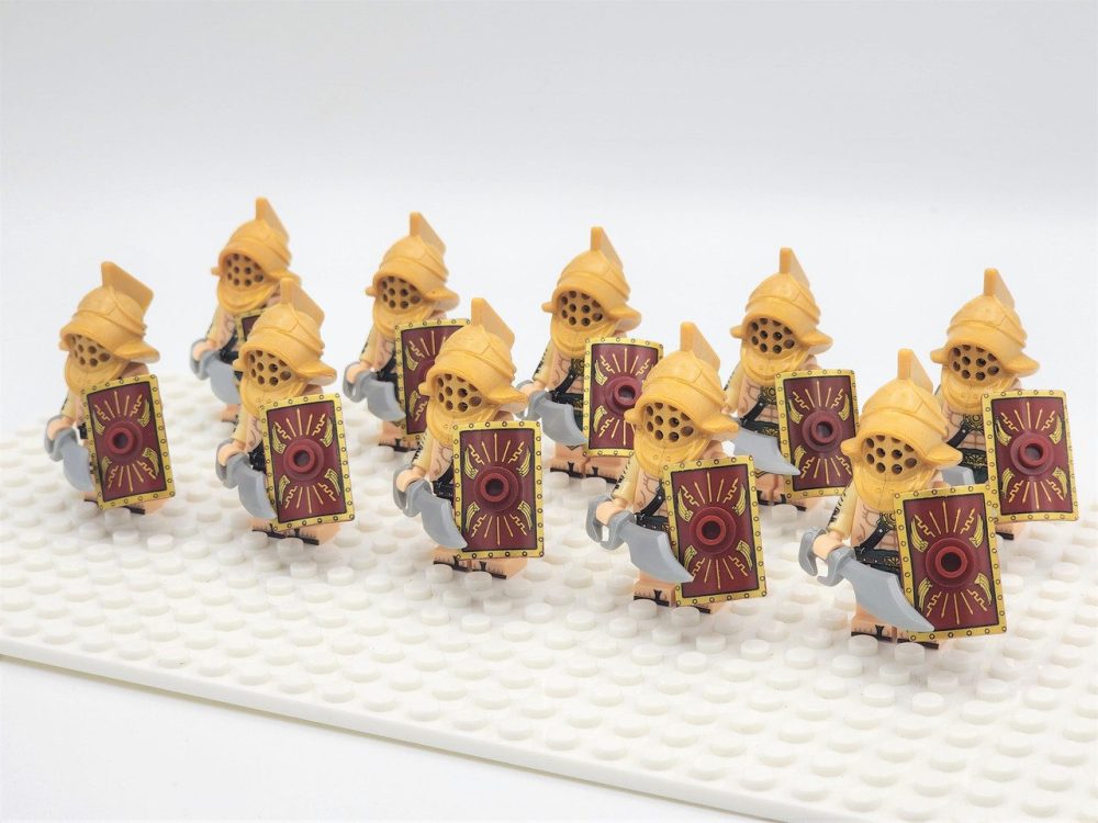 Roman Gladiators Secutors Block Figures Set of 10pcs