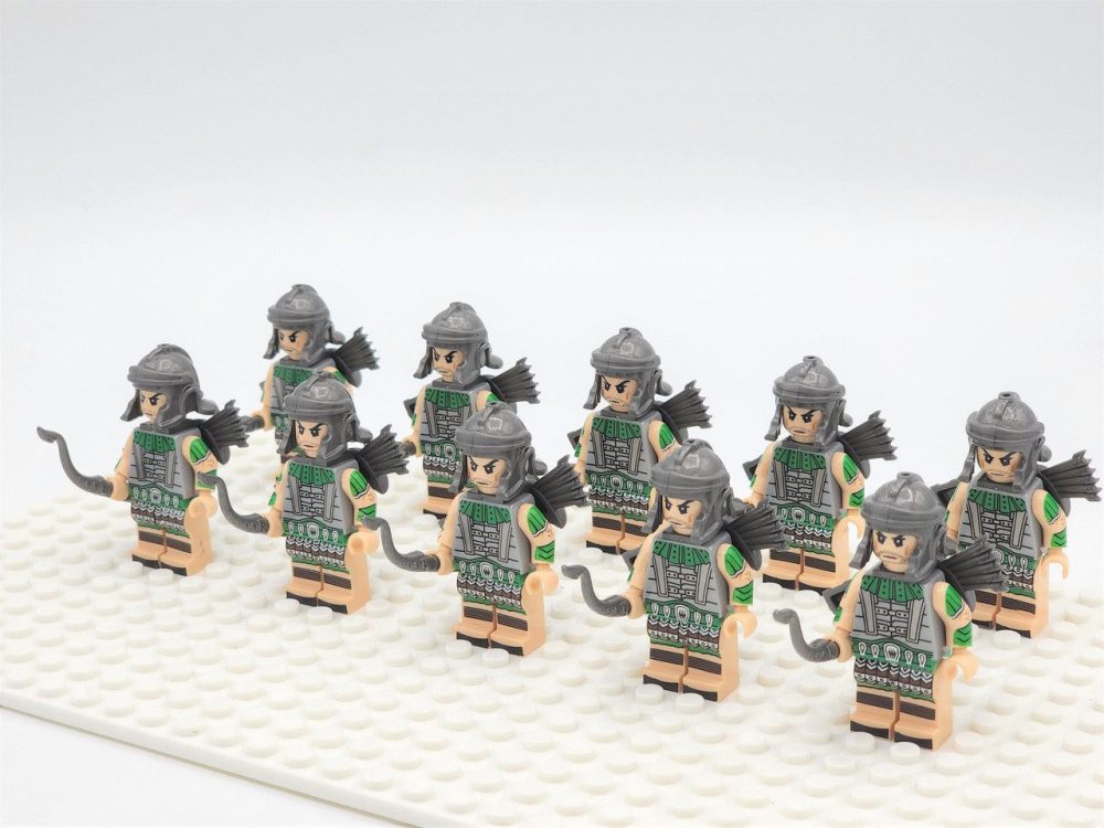 Roman Legion Archers (Green) Block Figures Set of 10pcs