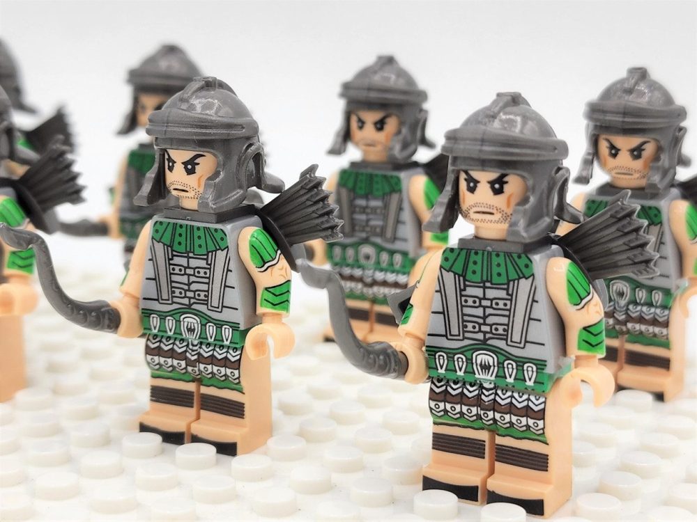 Roman Legion Archers (Green) Block Figures Set of 10pcs