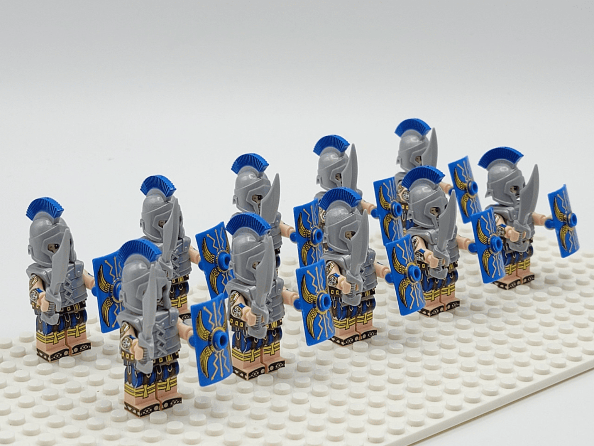 Roman Legion Infantry (Blue) Block Figures Set of 10pcs