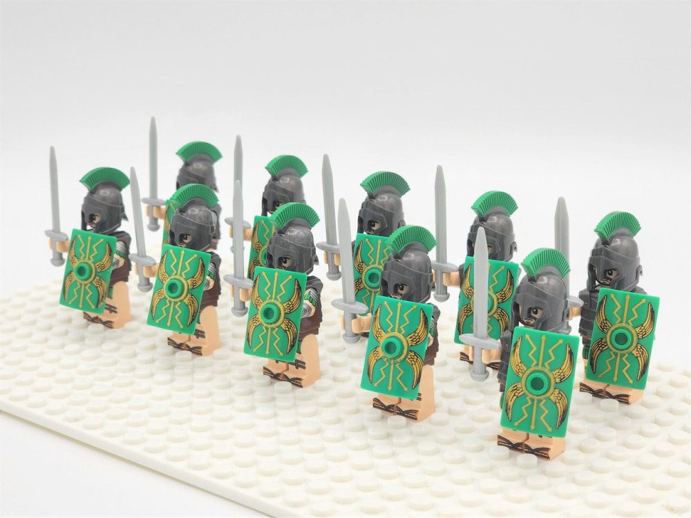 Roman Legion Infantry (Green) Block Figures Set of 10pcs