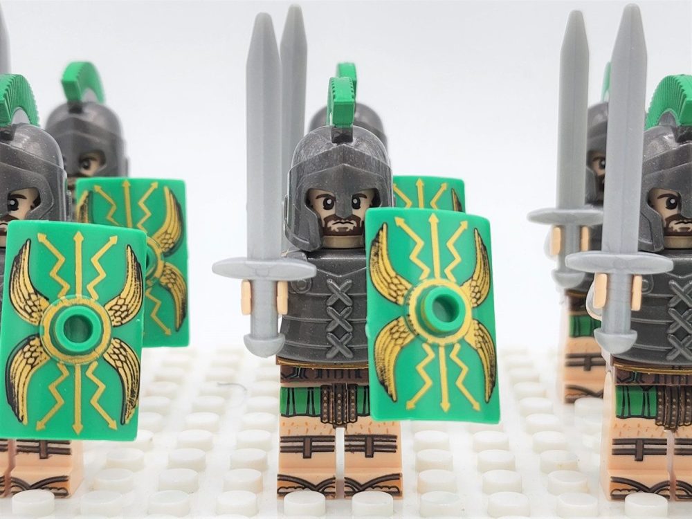 Roman Legion Infantry (Green) Block Figures Set of 10pcs