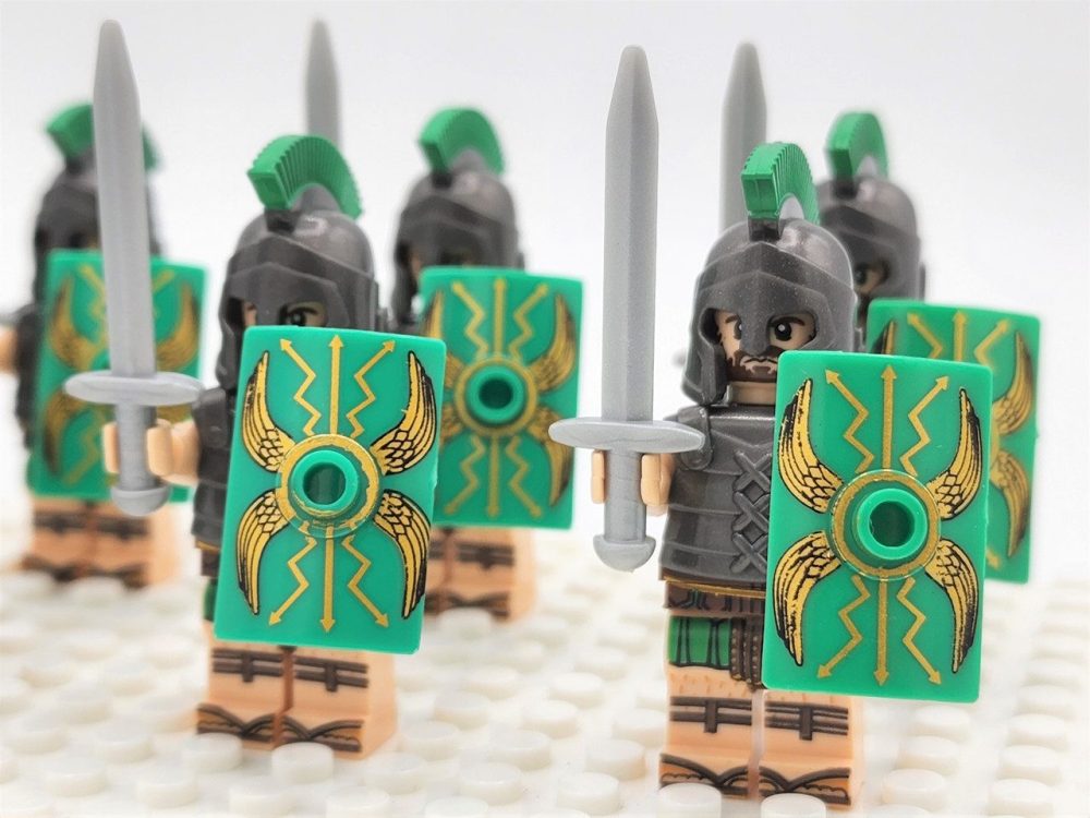 Roman Legion Infantry (Green) Block Figures Set of 10pcs