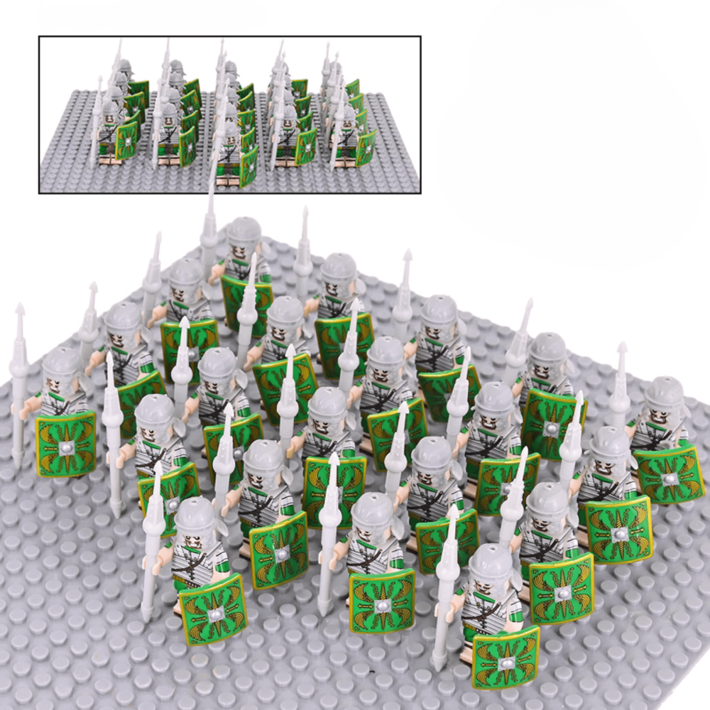 Roman Legionaries Green Cohort Block Figures Set of 12pcs
