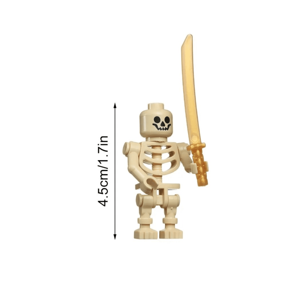 Skeleton Soldiers With Swords Block Figures  Set Beige 12pcs