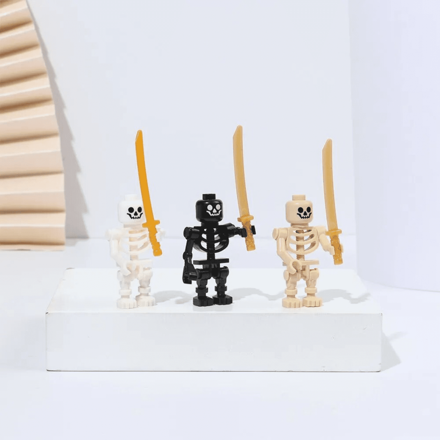 Skeleton Soldiers With Swords Block Figures Set Black 12pcs