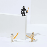 Skeleton Soldiers With Swords Block Figures  Set Beige 12pcs