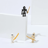 Skeleton Soldiers With Swords Block Figures Set Black 12pcs