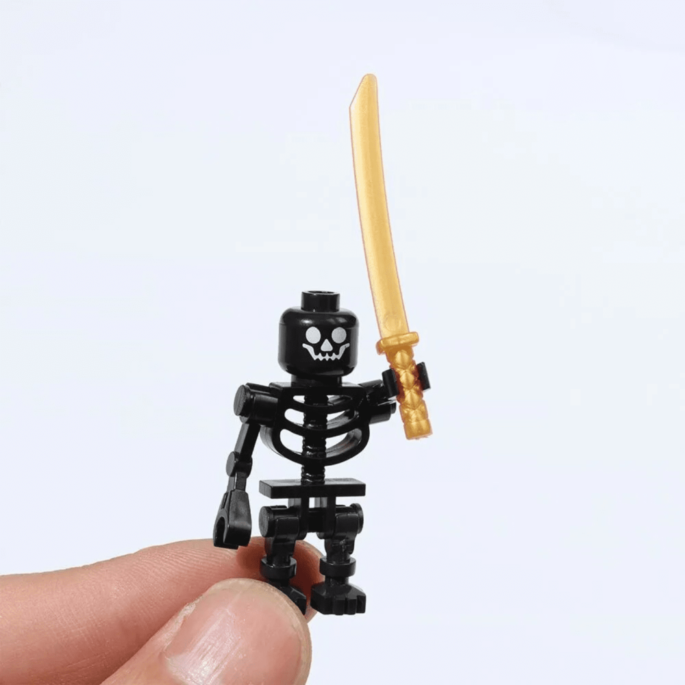 Skeleton Soldiers With Swords Block Figures Set Black 12pcs