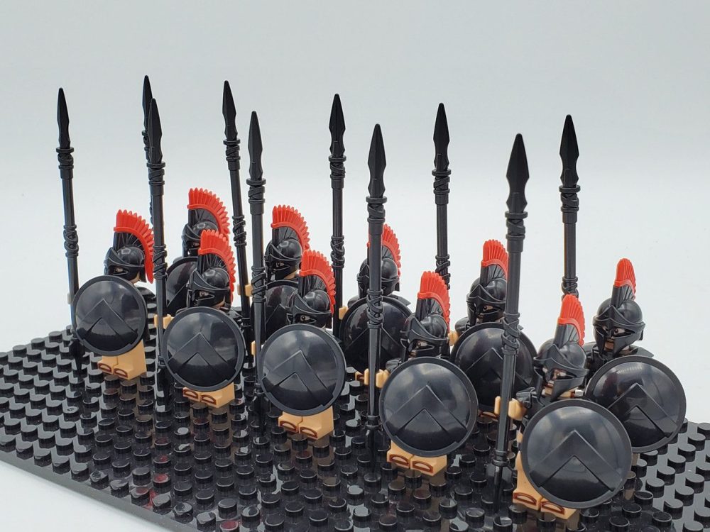Spartan Warriors (Black Armour) Block Figures Set of 10pcs