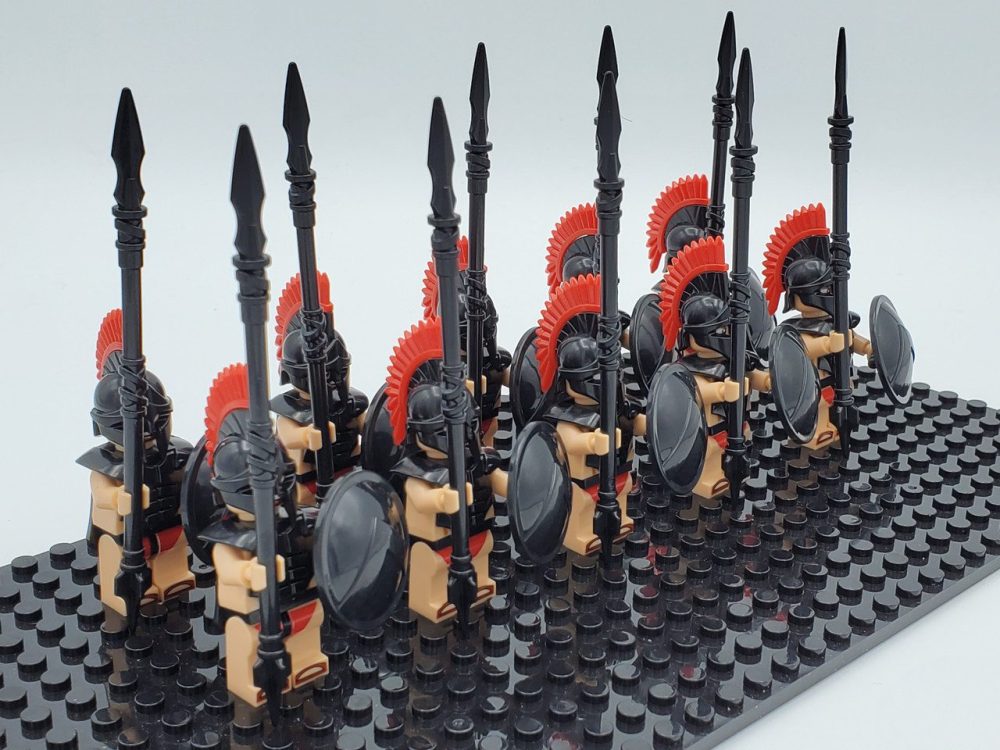 Spartan Warriors (Black Armour) Block Figures Set of 10pcs